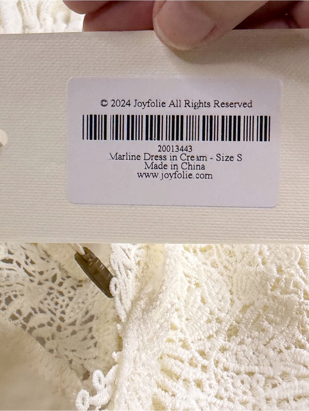 Joyfolie Marline Dress Cream Lace High-Low Halter Open Back Women’s Size Small - Picture 8 of 12